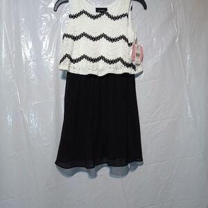 Girls size 12 Amy's Closet dress Holiday party pageant black + white dressy